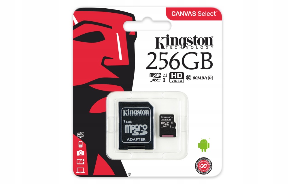 Paměťová karta Kingston microSD Class 10 256GB adaptér