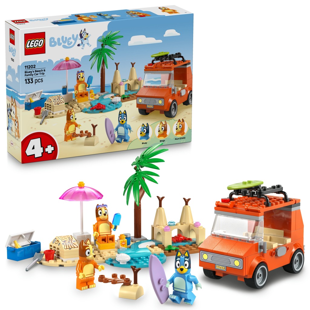Lego Bluey 11202 Bluey a rodinný výlet autem na pláž