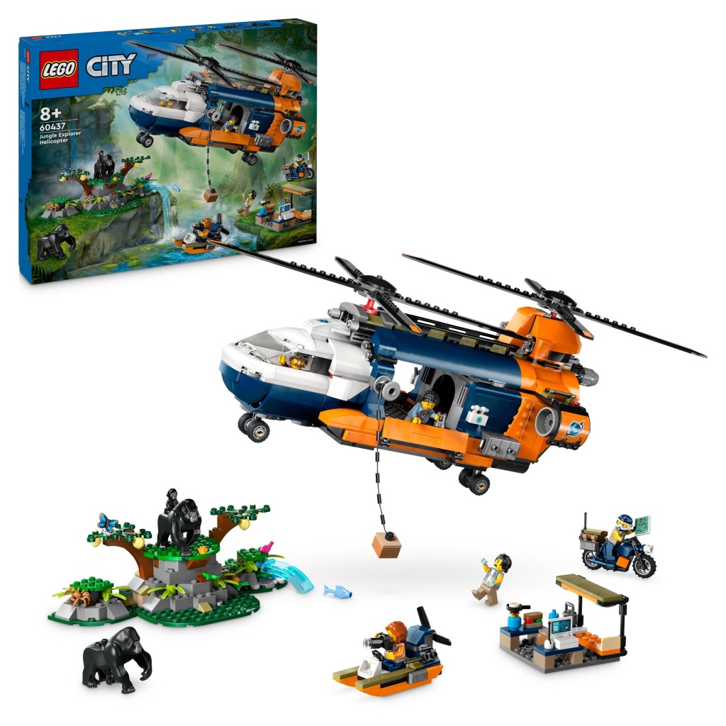 Lego City 60437 Helikoptéra na průzkum džungle v základním táboře