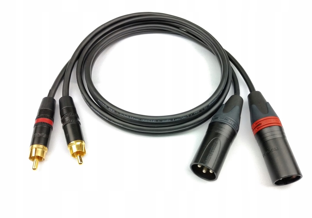 Sommer Kabel 2x Xlr Samec Rca Neutrik 3 m
