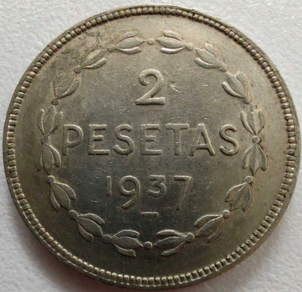 0416 - Hiszpania - Wojna domowa 2 pesety, 1937