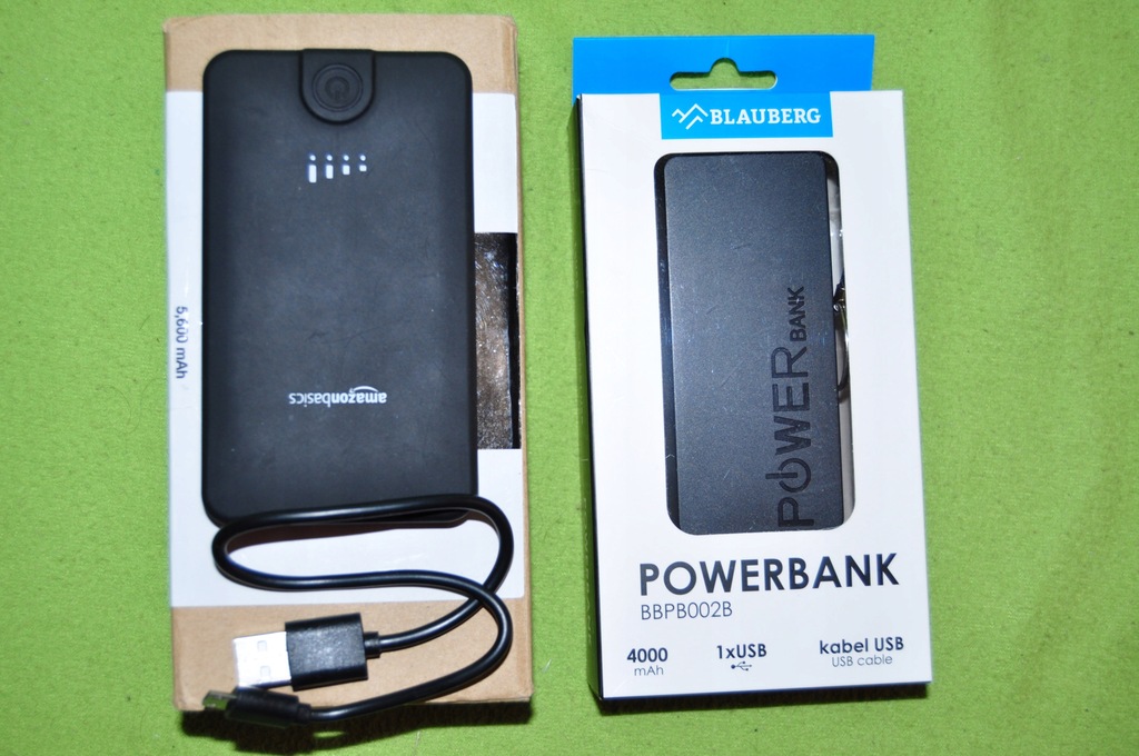 Powerbanki Blauberg i Amazonbasics
