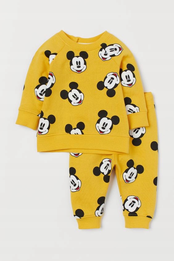 H&M DRES KOMPLET ŻÓŁTY MYSZKA MIKI MICKEY 80