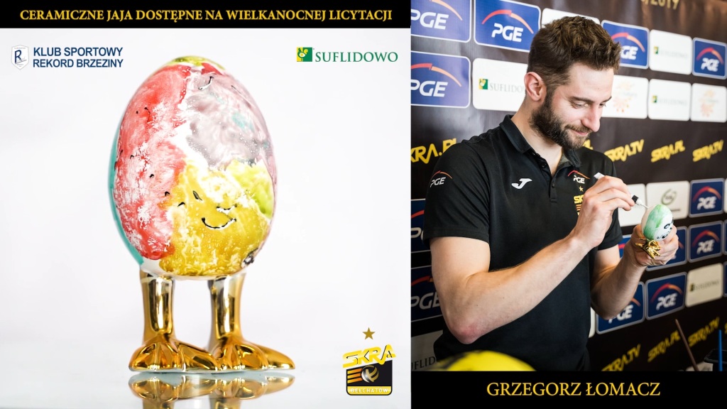 GRZEGORZ ŁOMACZ -PGE SKRA B- ręcznie malowane jajo