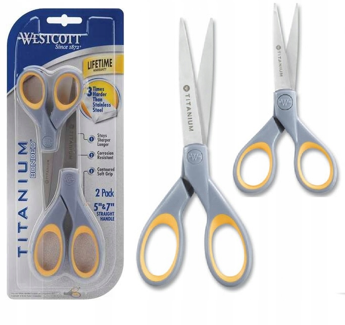 Westcott Titanium Bonded Scissors Set, 5 and 7, Pack of 2 (13824)