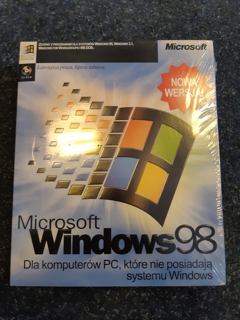 Windows 98 PL BOX! jeszcze w folii!