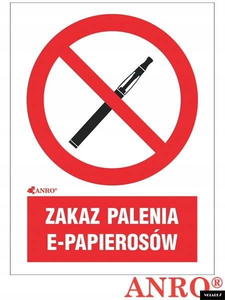 Naklejka ZAKAZ PALENIA E-PAPIEROSÓW 150X200 ZZ-12P