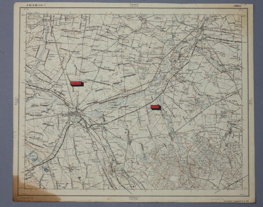 MAPA SZTAB.WIG 1:100 TYS II RP ŁOWICZ (9637)