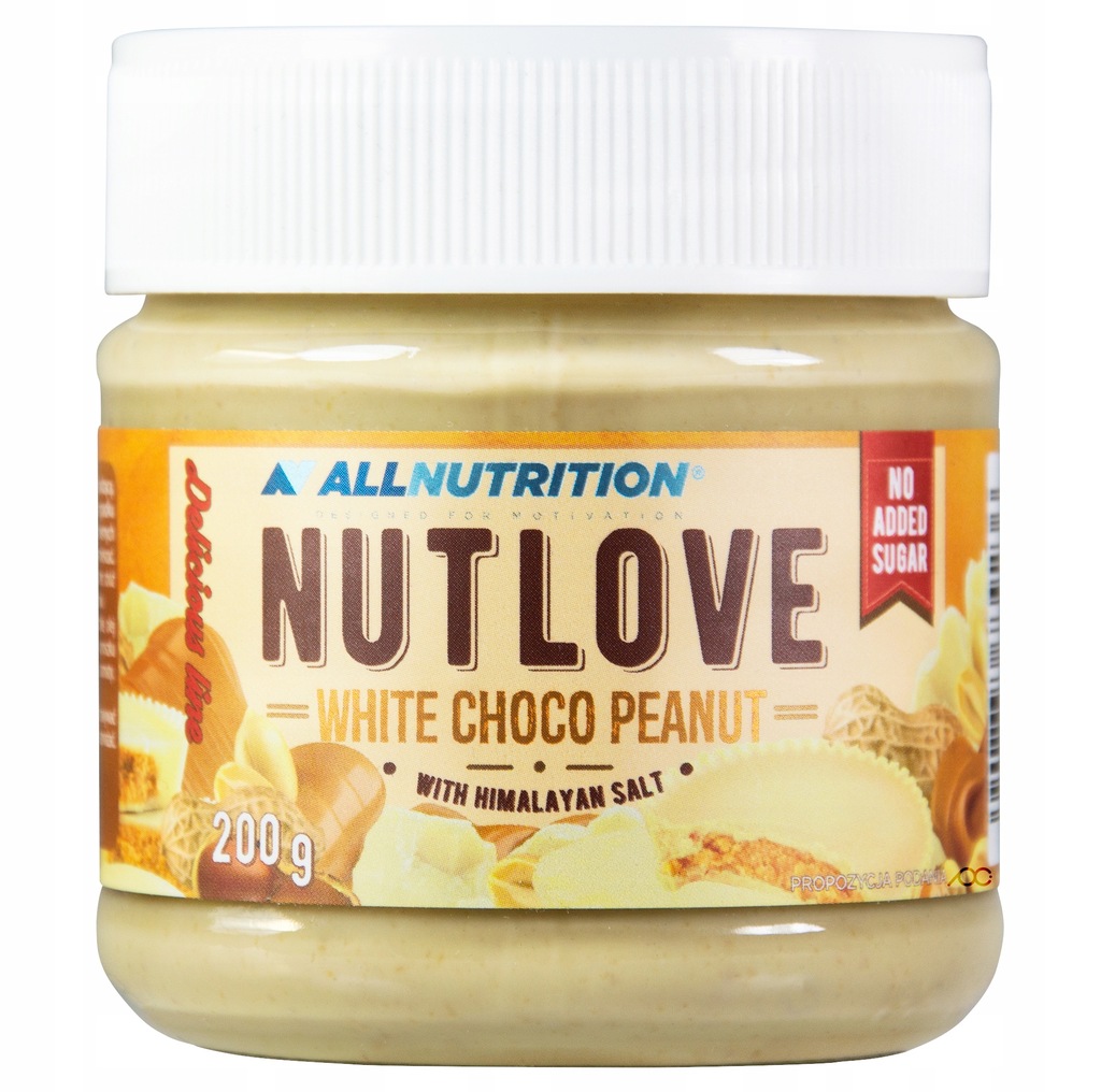 ALLNUTRITION NUTLOVE 200g WHITE CHOCO PEANUT BEZ DODATKU CUKRU