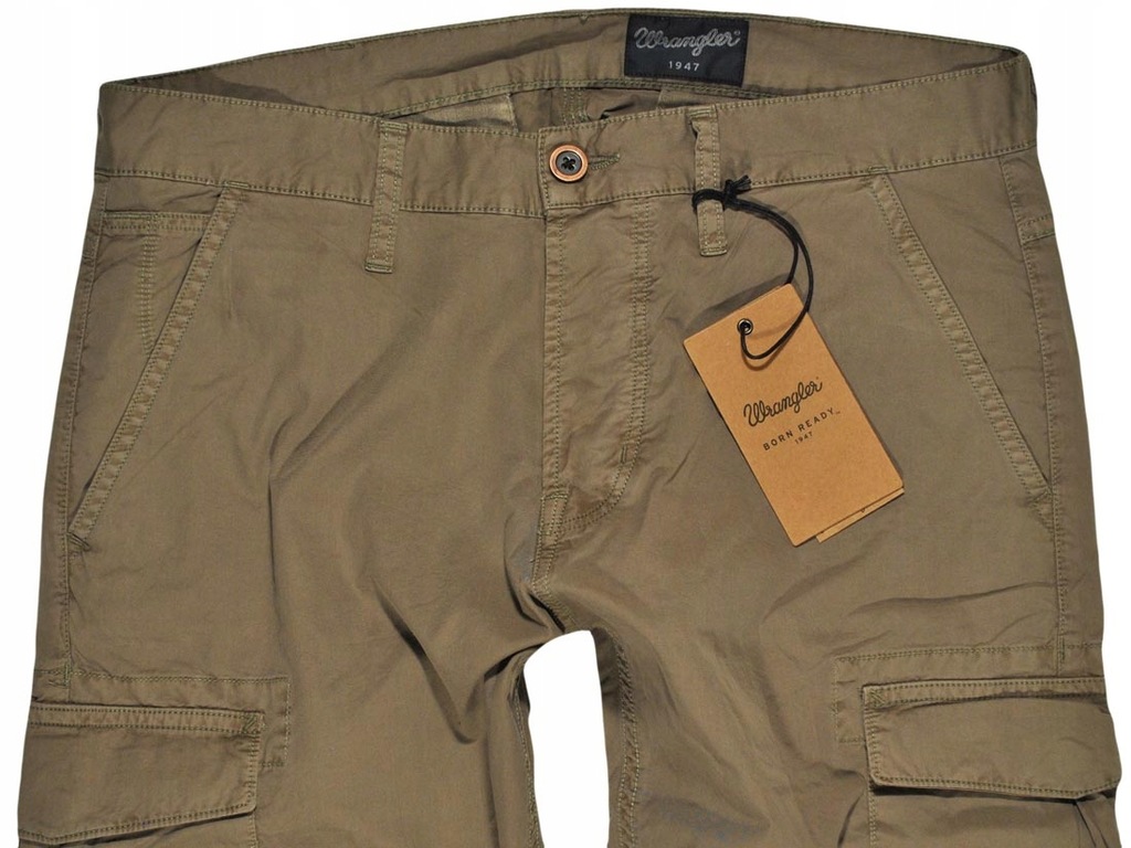 WRANGLER spodnie OLIVE tapered CARGO PANTS W30 L32