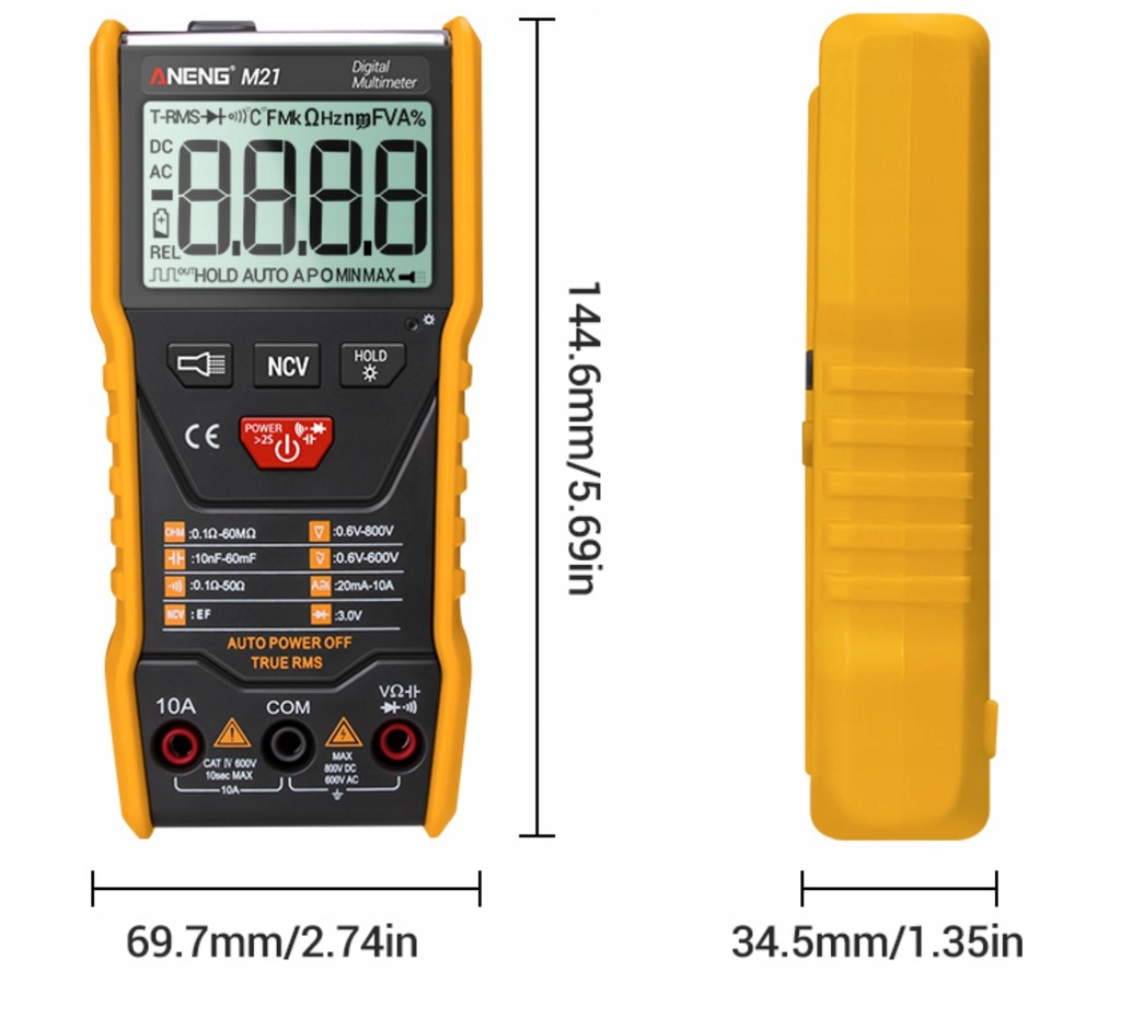 MULTIMETR AUTOMATYCZNY ANENG M21+LED+ETUI+6000 Z