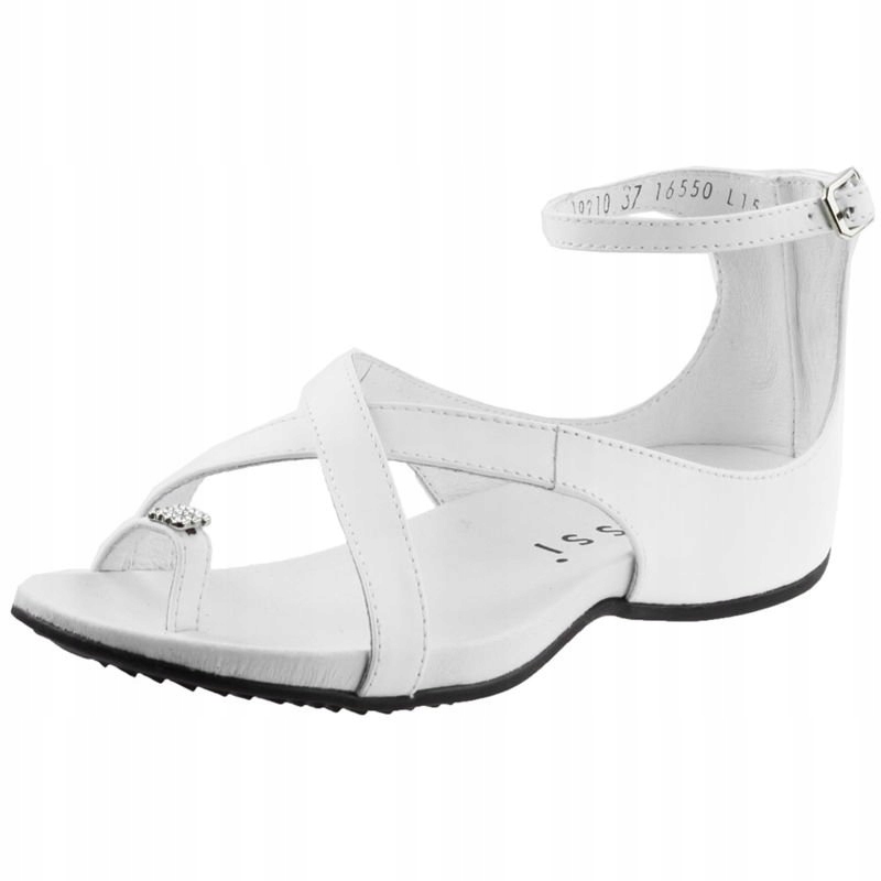 Białe sandały damskie skórzane Nessi 19210 41