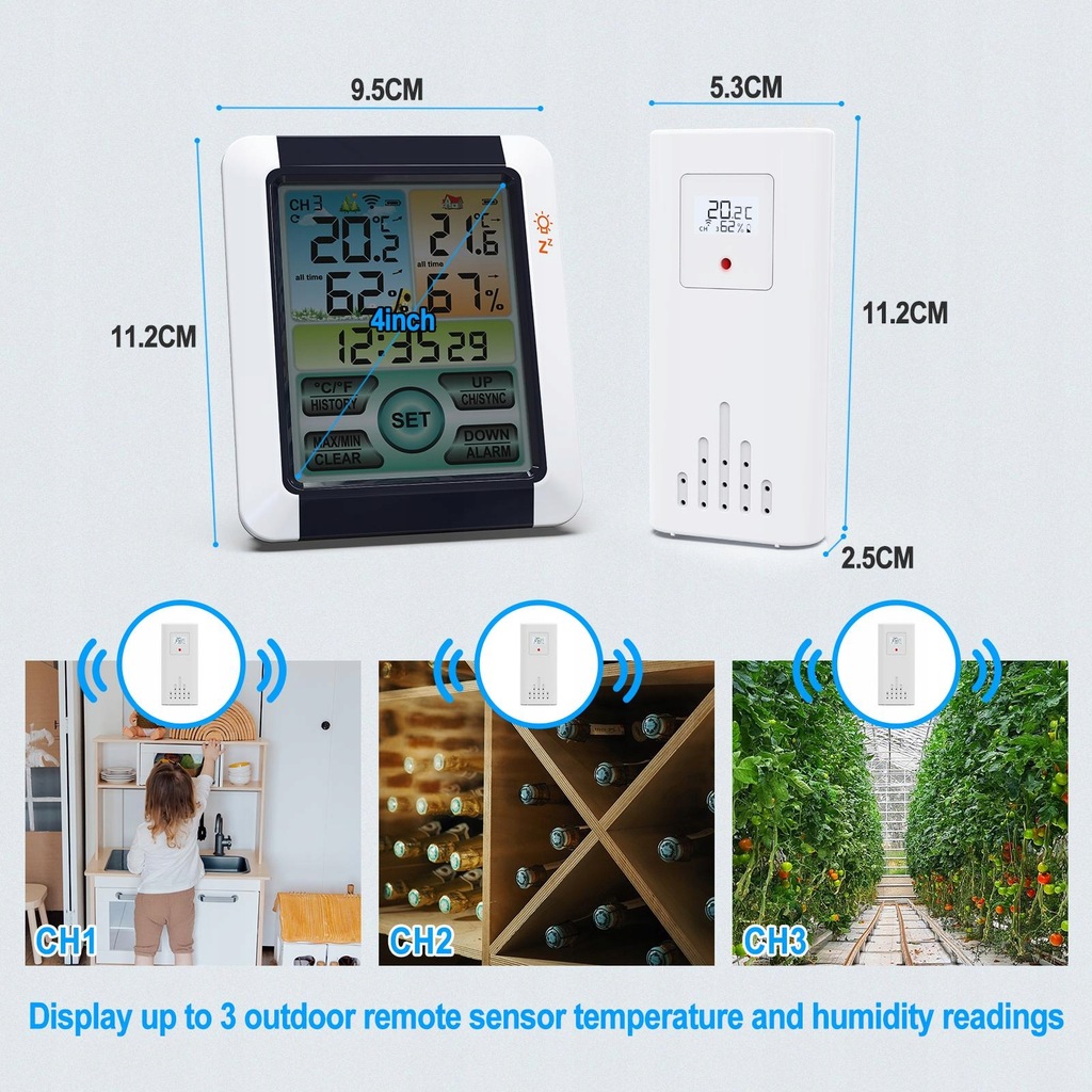 Wireless Indoor Outdoor Weather Station Remote Sensor With 1 Remote Sensor