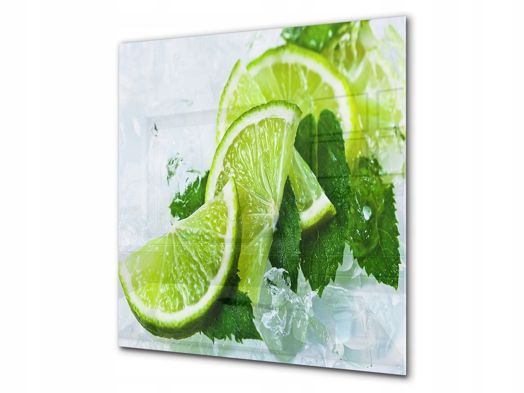 panel szklany płytka 65x65 J limonka kostki lodu