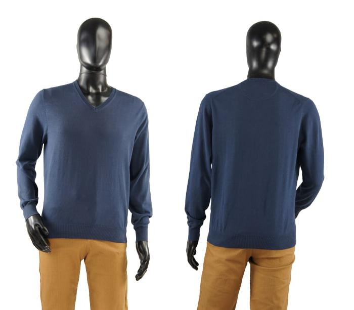 MASSIMO DUTTI GRANATOWY SWETER V NECK (L)