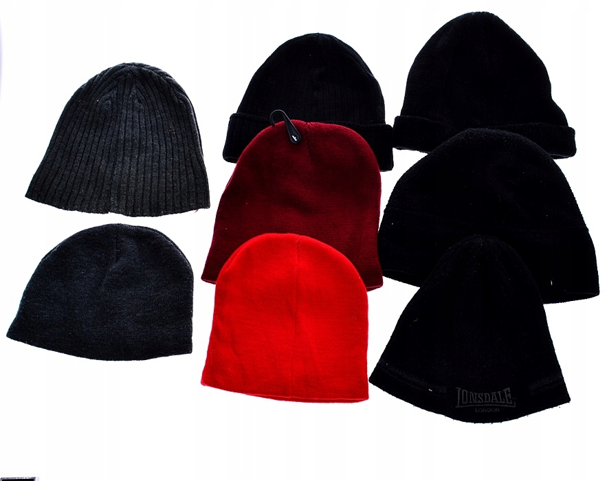 6070-21 ..LONSDALE... d#k CZAPKI BEANIE PASKI ONE