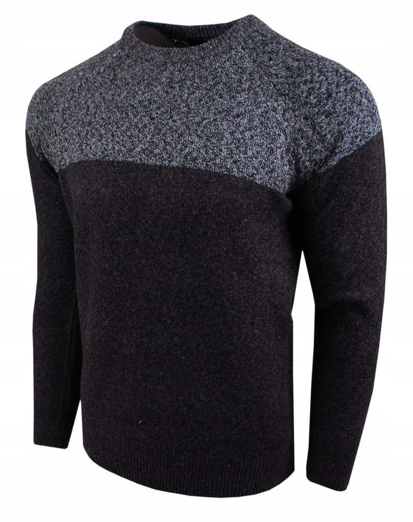 Męski sweter melanż ciemno szary rozmiar L