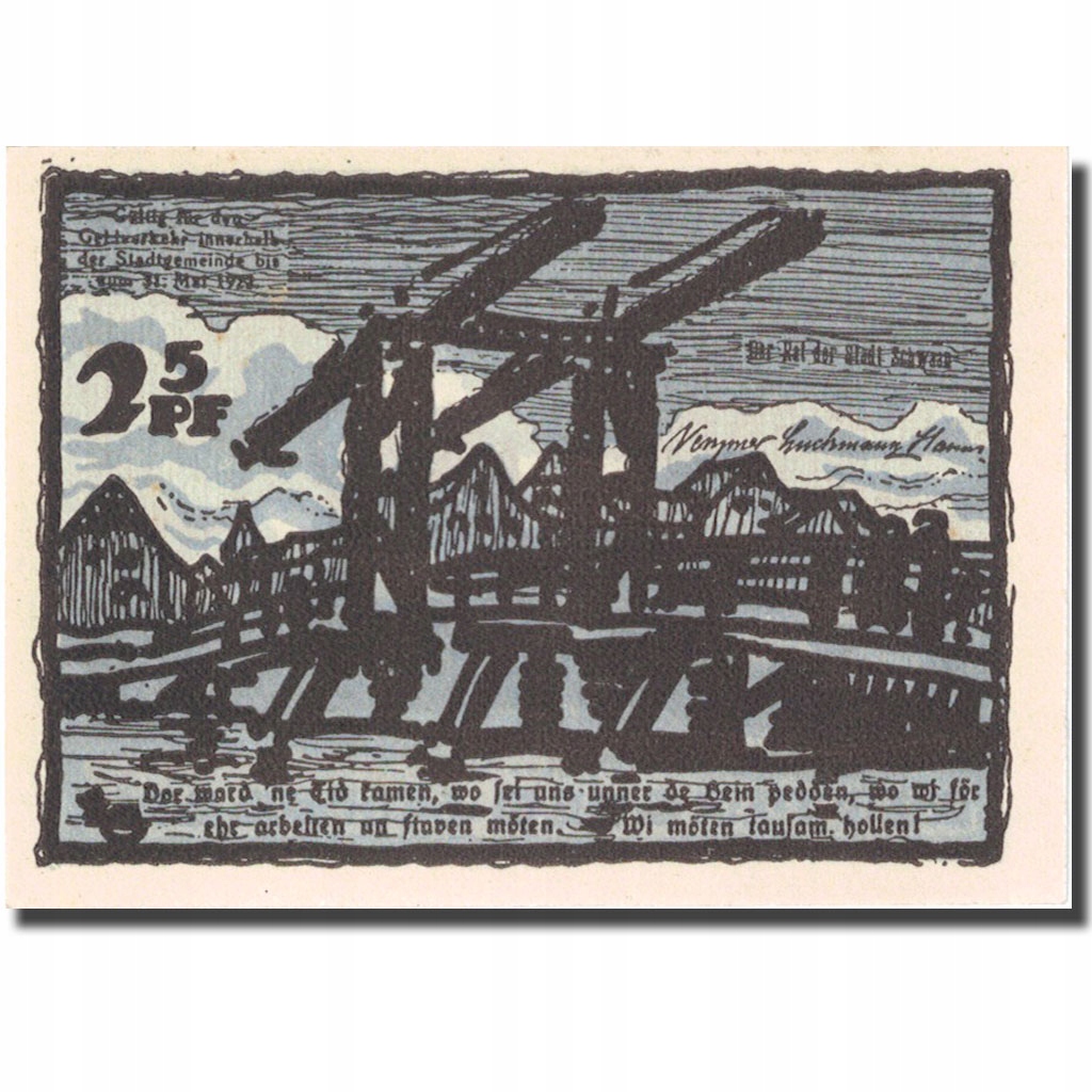 Banknot, Niemcy, Schwaan, 25 Pfennig, pont, 1922,