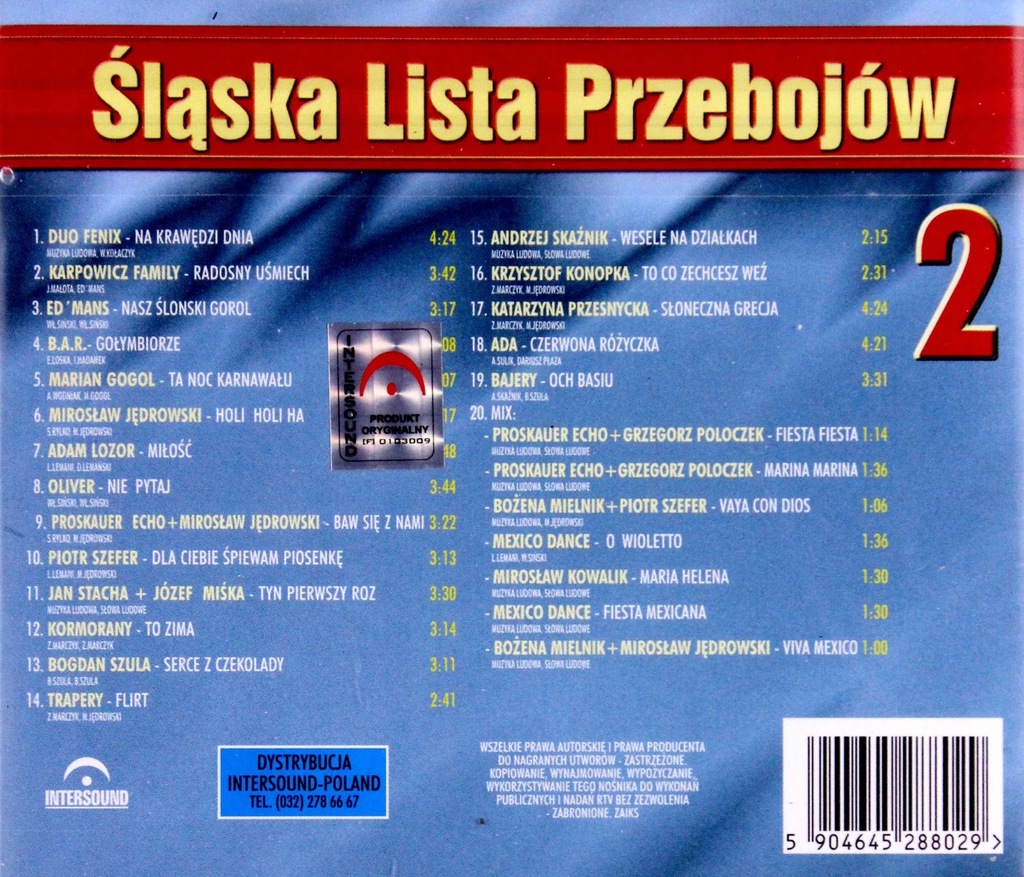 Купить СИЛЕЗСКИЙ ХИТ-ЧАРТ 2 [CD]: отзывы, фото, характеристики в интерне-магазине Aredi.ru