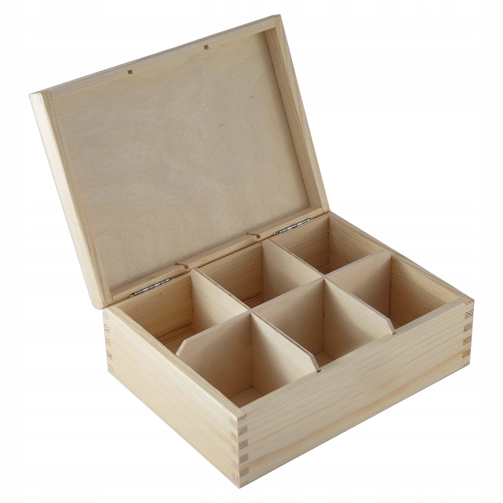 Drewniane pudełko szkatułka herbaciarka na herbatę