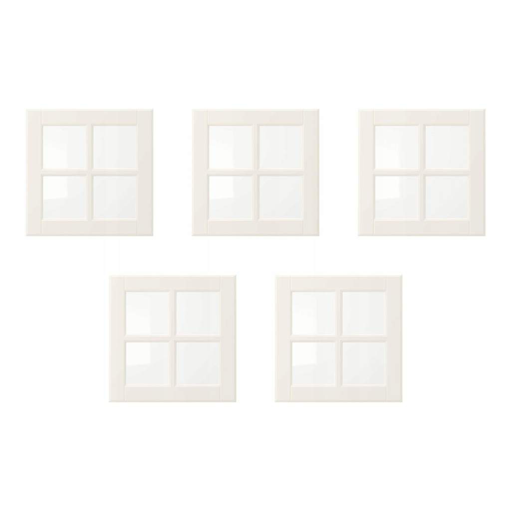 5 szt. BODBYN Drzwi szklane - kremowy 40x40 cm