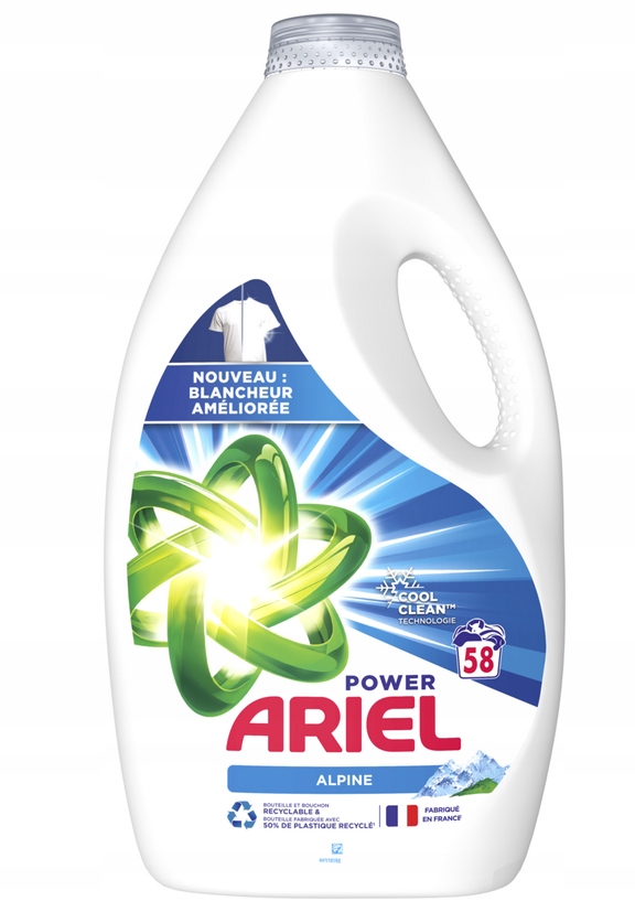 ARIEL ALPINE PŁYN DO PRANIA BIAŁEGO 2900ML 58PRAŃ LF55