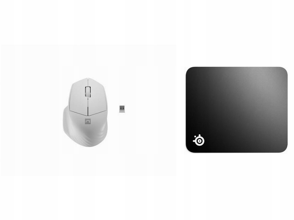 MYSZKA BEZPRZEWODOWA Natec Siskin 2 biała cichy klik + PODKŁADKA!