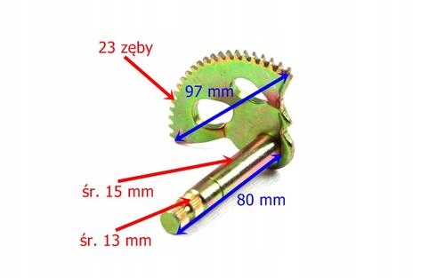 Wałek rozrusznika nożnego do skutera 2T (80mm)