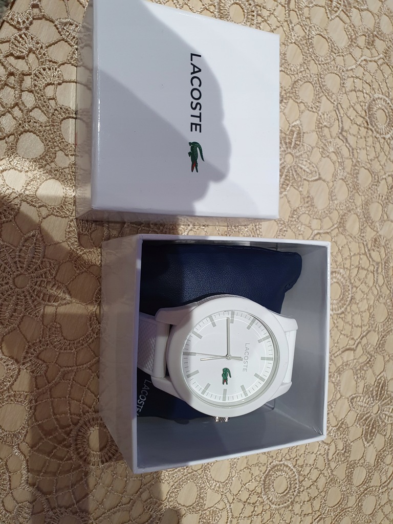 Lacoste zegarek biały unisex