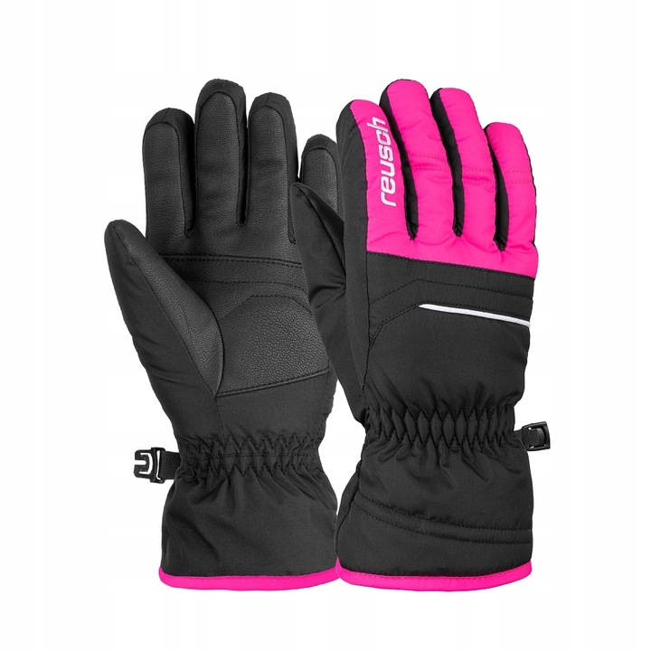 Rękawice narciarskie Reusch Alan Junior black/pink róż 6,5