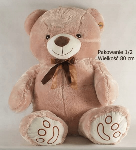 MIŚ CAPPUCCINO MASKOTKA PLUSZOWY DUŻY 80 CM