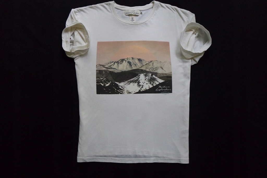 L.O.G.G. H&M koszulka ecru t-shirt nadruk__M/L