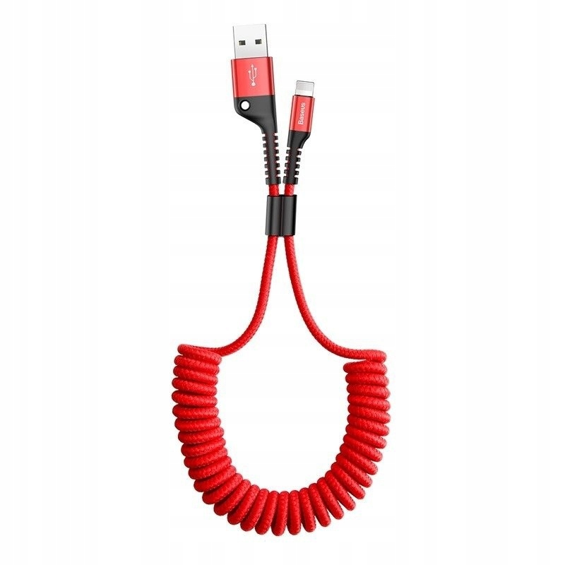 Kabel sprężynowy USB-C Baseus Spring 1m 2A (czerwo