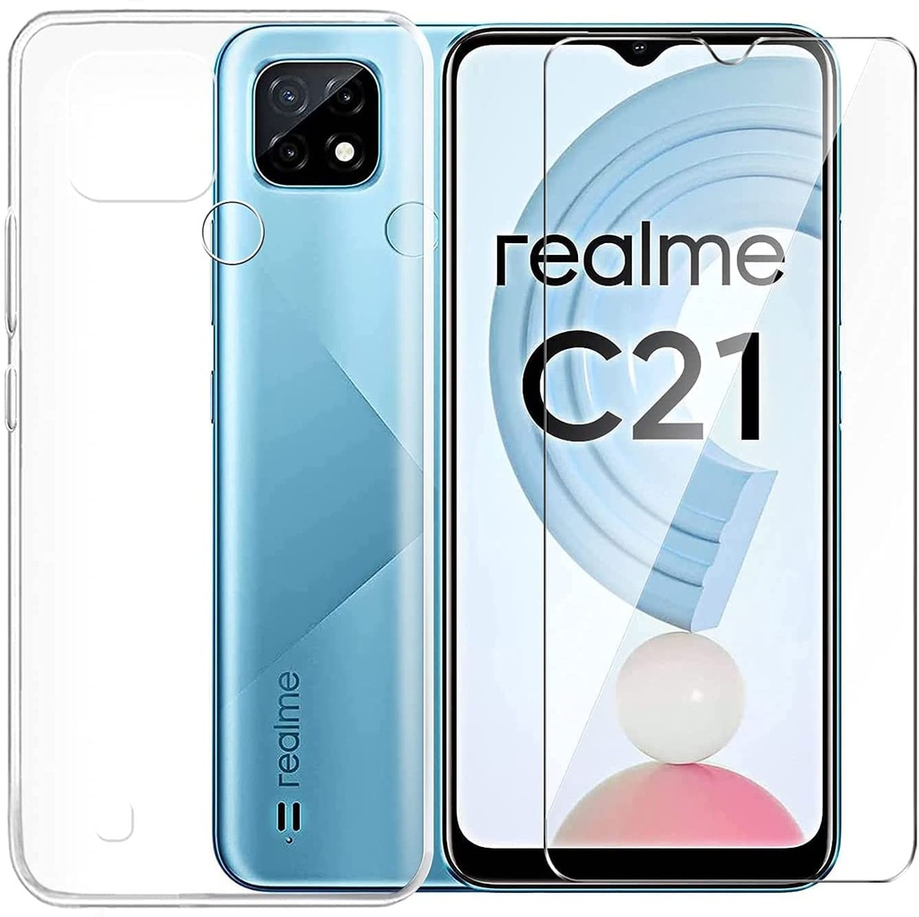 Etui Przezroczyste na Realme C21 +SZKŁO