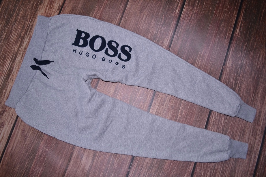 HUGO BOSS BAWEŁNIANE SPODNIE DRESOWE MELANŻ MEN L