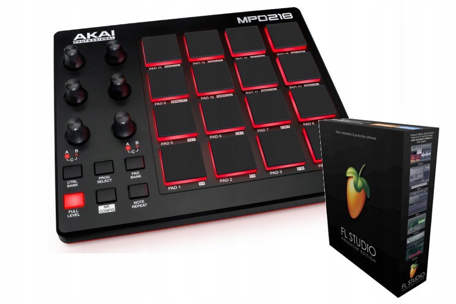 Akai MPD 218 + FL Studio 20 Producer Edition BOX