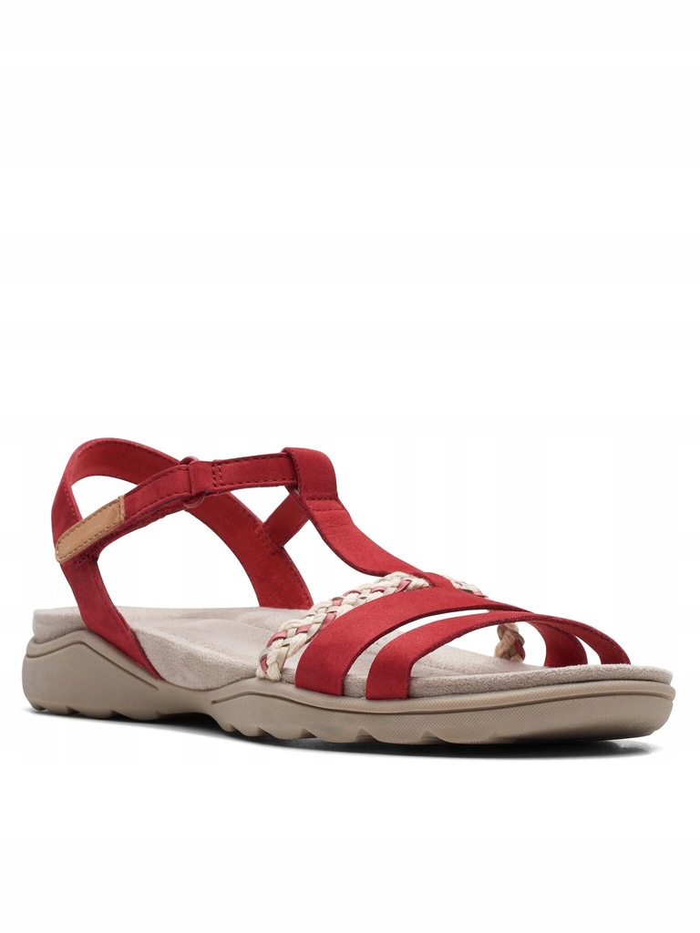 CLARKS Sandały Amanda Tealite 26171130 Red Nubuck