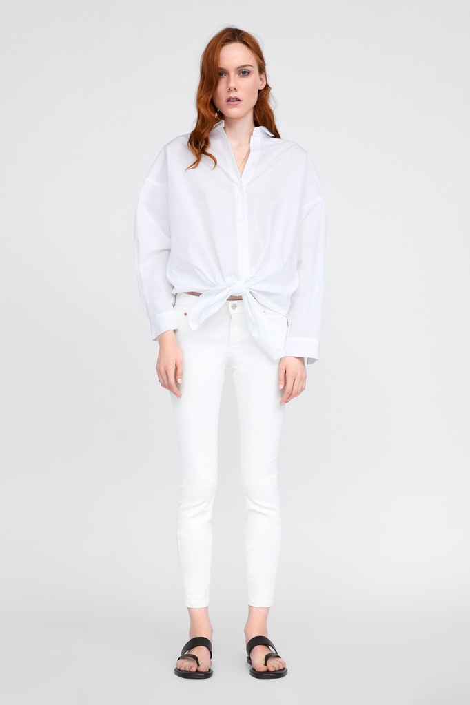 ZARA jeansy spodnie białe przecierane 36 S NOWE