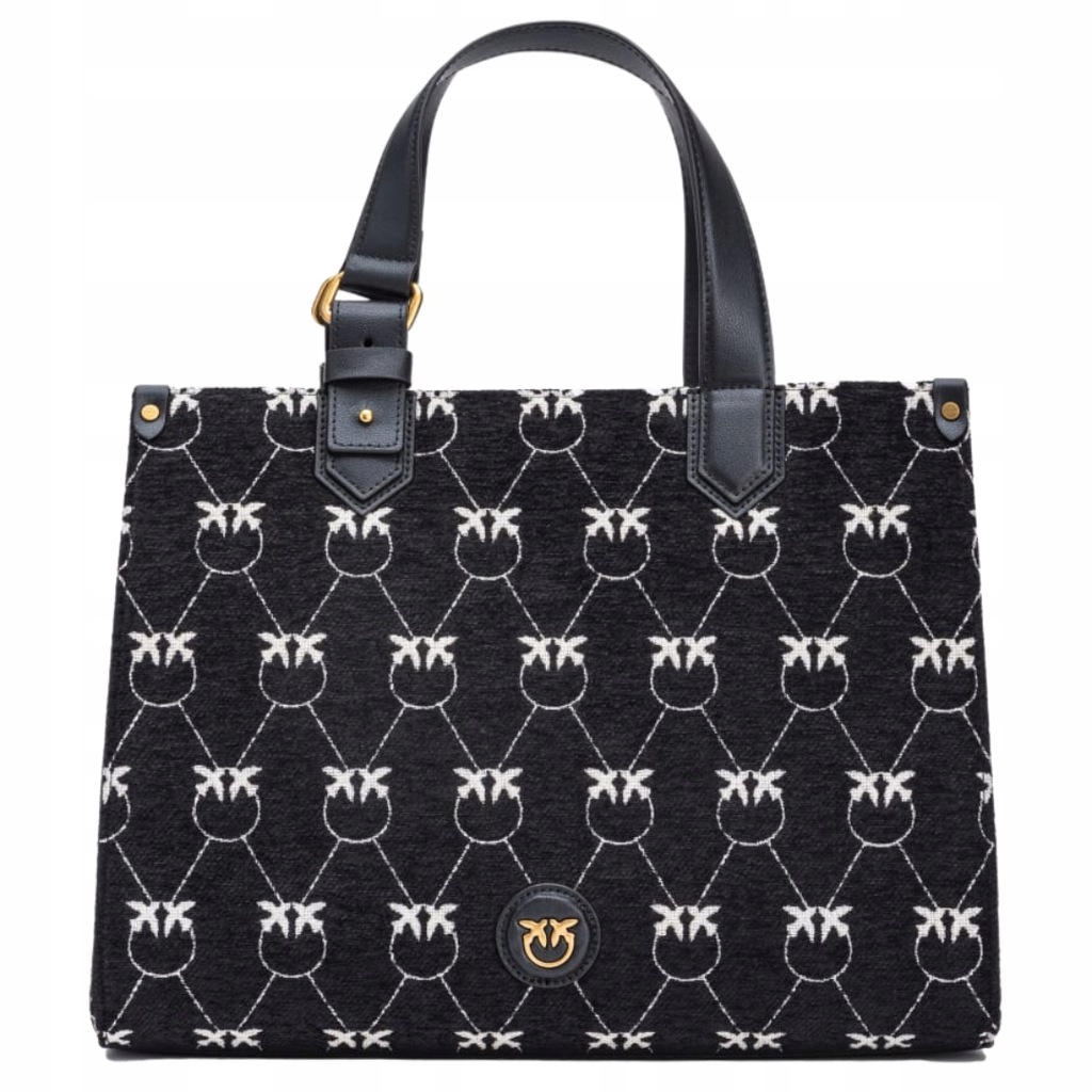 PINKO - Torebka Monogram Jacquard Shopper black