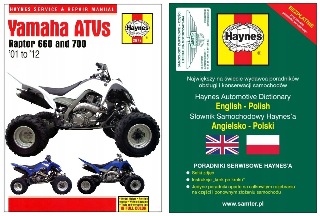 quad Yamaha Raptor 660 700 01-12 instrukcja Haynes