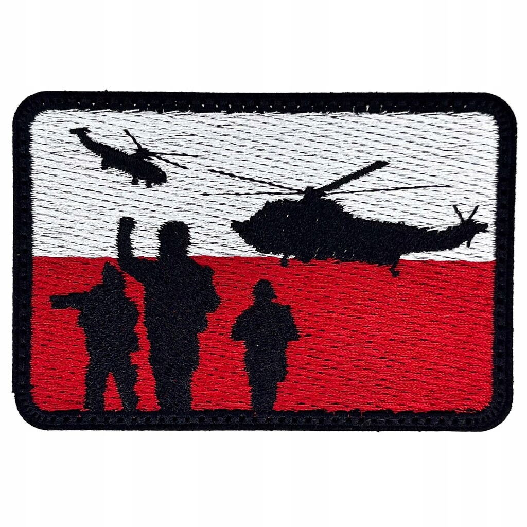 Naszywka Narzepka Emblemat Morale Patch flaga Polski Helikopter 90 x 60 mm