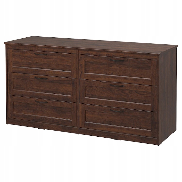 IKEA SONGESAND komoda 6 szuflad 161x81 cm BRĄZOWY