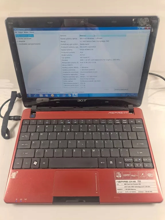 LAPTOP ACER ASPIRE ONE 722 11,6