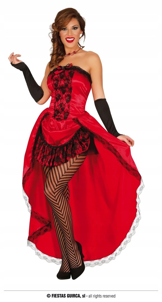Strój dla dorosłych Burlesque sukienka czerwona S