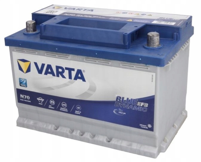 AKUMULATOR VARTA 70Ah 760A EFB START-STOP DOWÓZ - 12902632864 ...