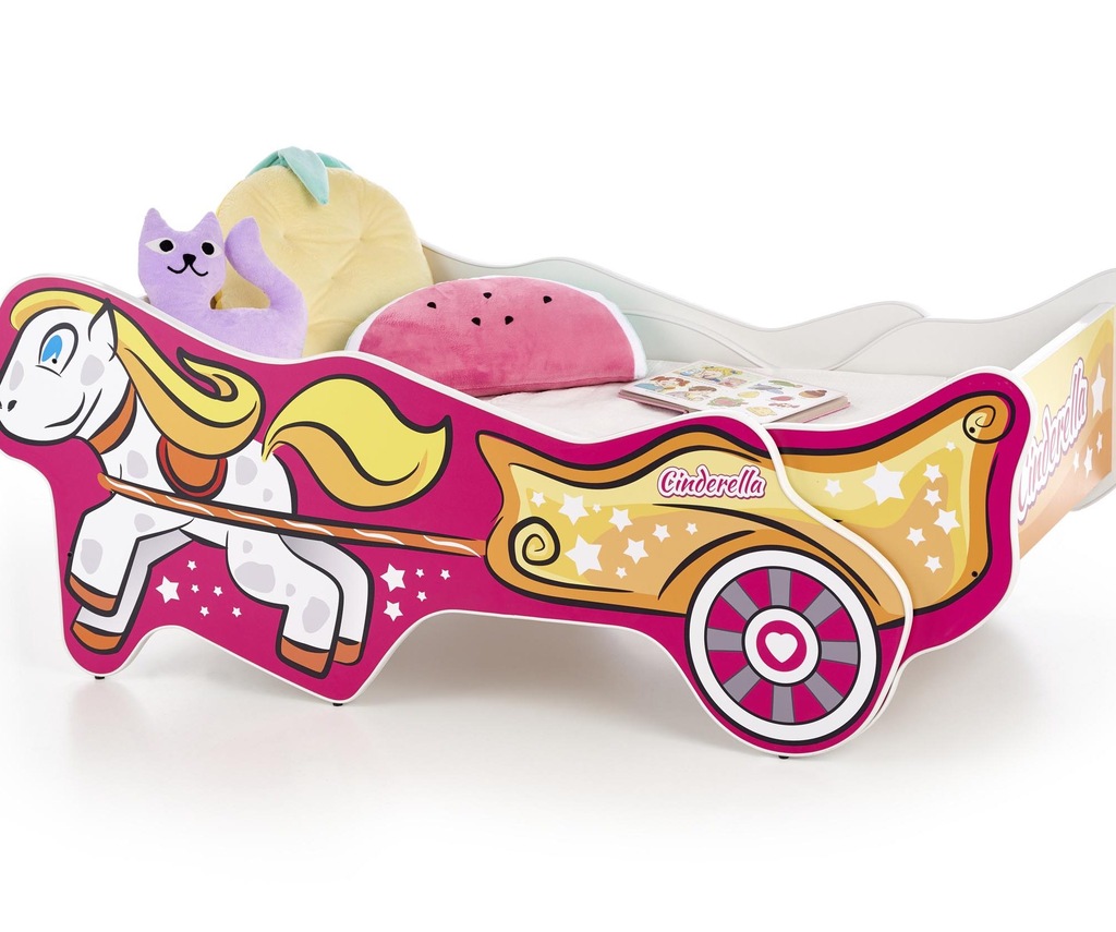 Łóżko dziecięce różowe dla dziewczynki CINDERELLA
