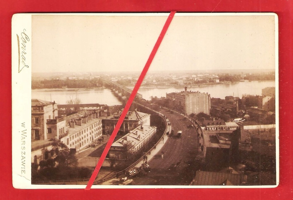 WARSZAWA ok1890r Panorama Zjazd Conrad zdj Kabinetowe 16,4/10,8cm