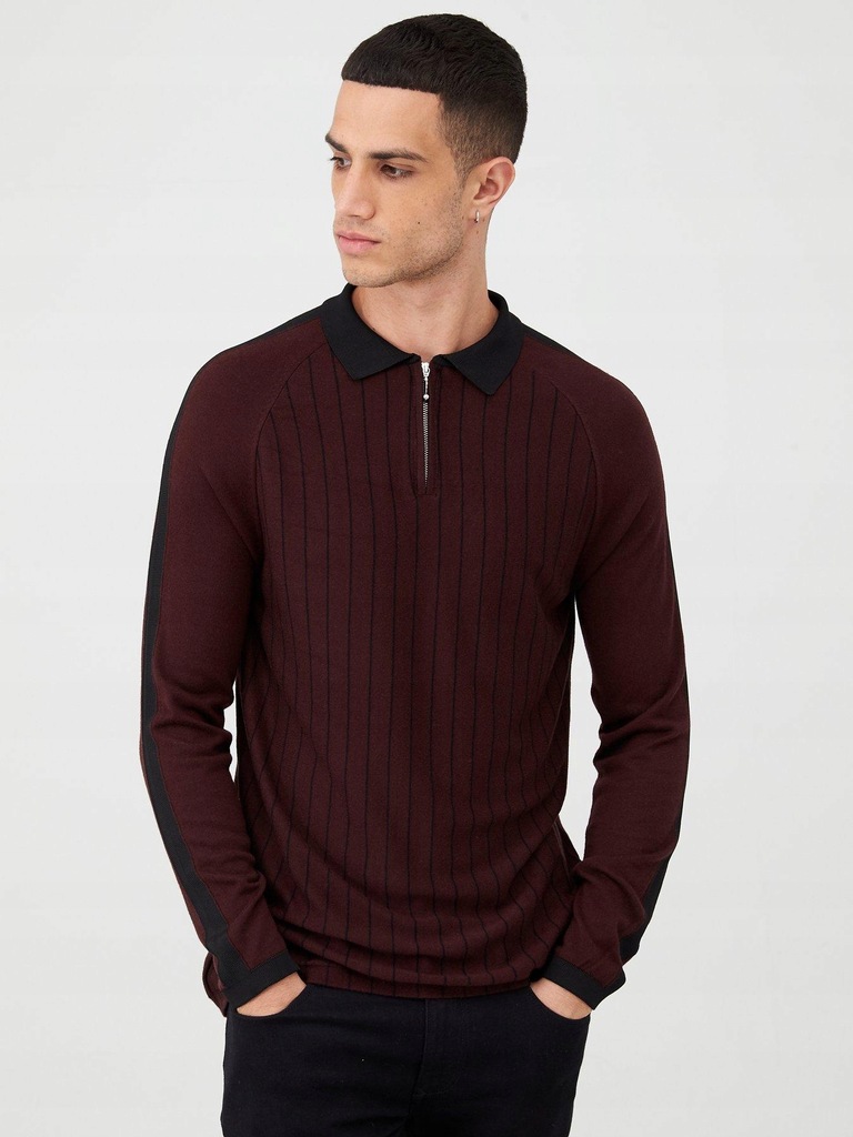 RIVER ISLAND BLUZKA POLO Z DŁUGIM RĘKAWEM__XS