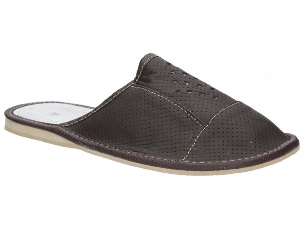 KAPCIE LACZKI PANTOFLE DOMOWE BUTY SKÓRZANE r 42