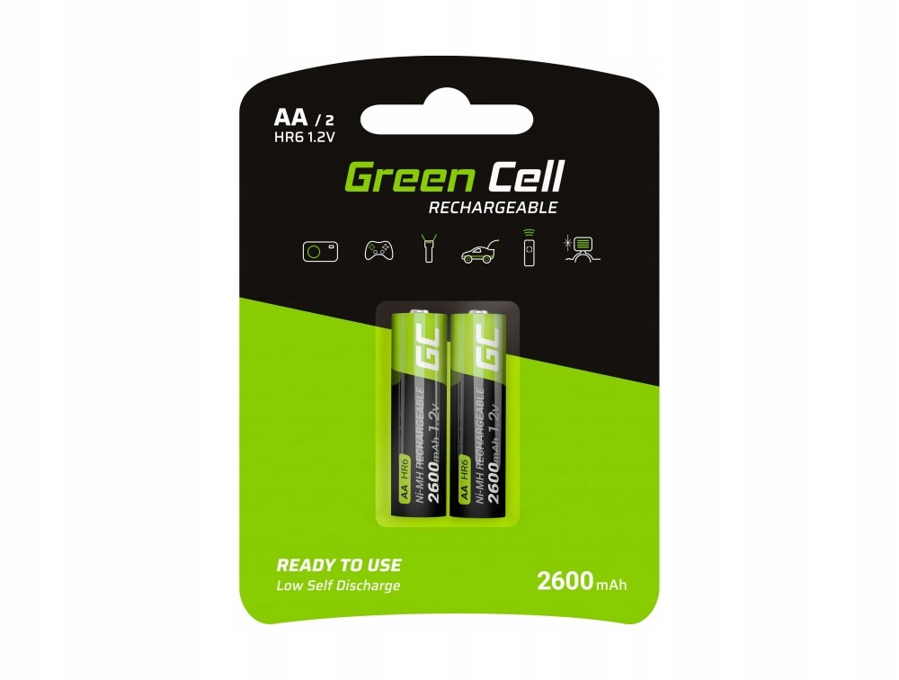 2x Akumulatorki baterie Green Cell AA R6 2600mAh